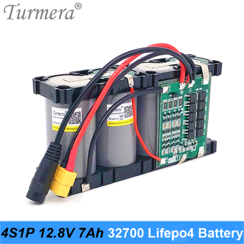 Turmera-Paquete de batería 32700 Lifepo4, 4S1P, 12,8 V, 7Ah, con 4S, 40A, BMS equilibrado para barco eléctrico y fuente de alimentación incortada de 12V ► Foto 1/6