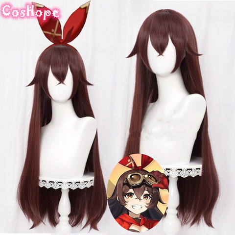 Genshin-Peluca de cabello sintético resistente al calor para mujeres y niñas, pelo sintético de 80cm de color ámbar para Cosplay de Anime o Halloween ► Foto 1/5