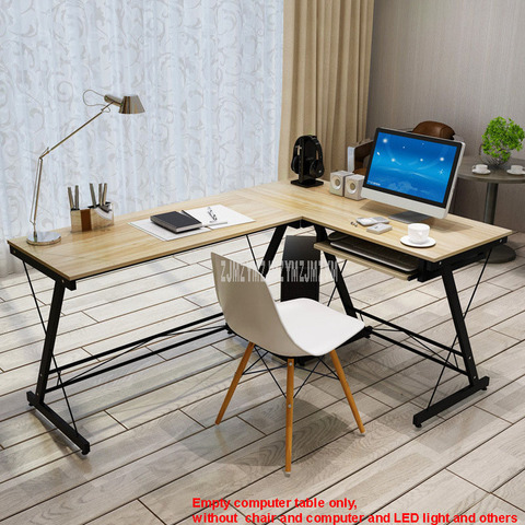 Mesa de escritura para oficina en forma de L, mesa de esquina para ordenador, mesa de ordenador portátil de madera con ángulo recto, muebles para el hogar, mesa de estudio para videojuegos, marco de acero ► Foto 1/3