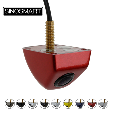 SINOSMART gran venta Universal HD aparcamiento cámara de respaldo inverso para vehículo carcasa de Metal rojo, amarillo, azul, negro, marrón, blanco, cromo ► Foto 1/6