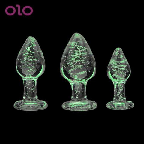 OLO-tapón Anal luminoso para adultos y parejas, bolas Anales de vidrio, dilatadores, Sex Shop ► Foto 1/6