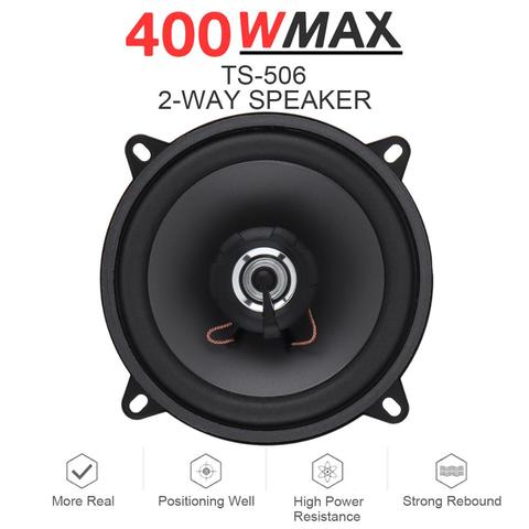 1 pieza 5 pulgadas 400W 2-forma HiFi para coche altavoz Coaxial puerta del vehículo Audio de coche de música estéreo Frecuencia de rango completo altavoces ► Foto 1/6