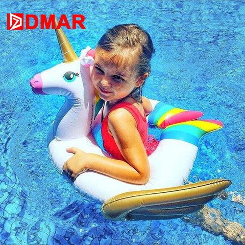 DMAR inflable unicornio bebé flotador piscina juguetes para niños anillo de natación piscina fiesta colchón inflable Playa Mar Donut unicornio ► Foto 1/6