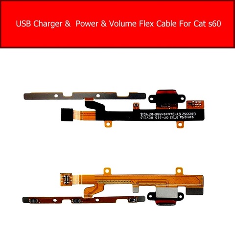 Cargador Usb de alimentación y volumen de la placa de puerto para CAT S60 cargador de energía conector módulo Cable flexible Reparación de piezas de repuesto ► Foto 1/1