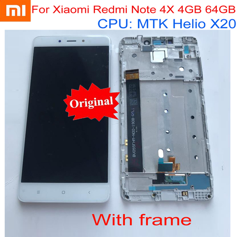 Sensor Original para Xiaomi Redmi Note 4X Pro, 4GB, 64GB, MTK Helio X20, Digitalizador de pantalla táctil de pantalla LCD con Marco, novedad de 100% ► Foto 1/2