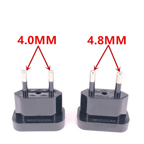 Adaptador de viaje de alta potencia, convertidor de enchufe de Material retardante de seguridad, 4,0mm, 4,8mm, EE. UU. A Europa ► Foto 1/3