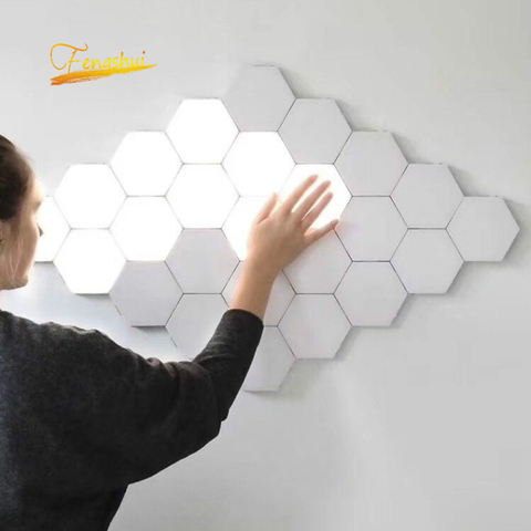 Lámpara táctil magnética de nido de abeja, luz LED moderna de noche, lámpara cuántica, iluminación Modular sensible al tacto, luces LED de noche, decoración interior ► Foto 1/6