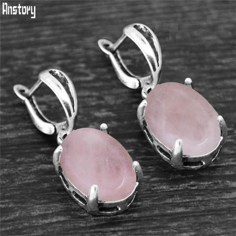 Pendientes Vintage de cuarzo Natural Jades, pendientes con colgante de garras de amatista, piedra Natural chapada en plata antigua, pendiente de moda de mujer ► Foto 1/6