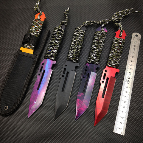 Cuchillo Paracord Real CS GO, máquina para cortar trajes de buzo, cuchillo de colores táctico recto, para caza y supervivencia ► Foto 1/6