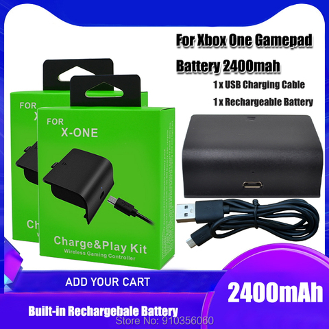 1-10 Uds 2400mAh Pack de batería recargable USB con Cable USB para XBOX un controlador inalámbrico Gamepad Joypad de reemplazo de la batería ► Foto 1/6