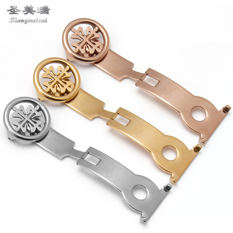 Shengmeirui 18MM 20MM plata oro rosa oro hebilla plegable para patek phillippe reloj con accesorios ► Foto 1/5