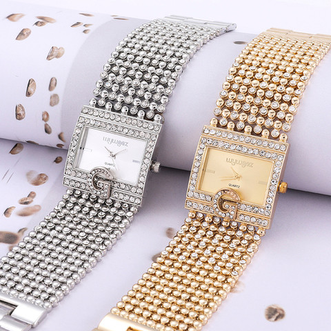 Relojes de marca de lujo superior WG para mujer, pulsera de diamante redondo informal, reloj de movimiento de cuarzo analógico, entrega rápida, 2022 ► Foto 1/6