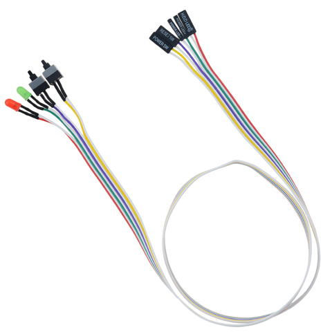 Cable de alimentación para placa base Compute, de 65CM, delgado, Original, encendido apagado, reinicio con luz LED, interruptor de Reinicio de encendido para PC, interruptor con botón pulsador ► Foto 1/6