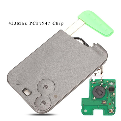 Billeave 2 botones llave de tarjeta inteligente 433Mhz PCF7947 ID46 Chip transpondedor para Renault lago Espace Control remoto de llave de coche ► Foto 1/3