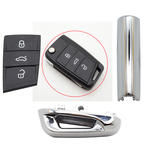 Cocolockey-almohadilla de llave para coche, pieza metálica brillante para Vw Gollf 7 MK7, Skoda Octavia A7, Seat, mando a distancia, pieza metálica automática para Golf Mk7 ► Foto 1/6