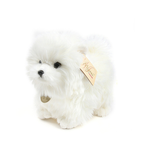 Aurora Pom-perro de peluche suave y largo para niños y adultos, Pomeranian, Bichon Frise, caniche, cachorro, muñeco divertido, regalo de cumpleaños y navidad ► Foto 1/6