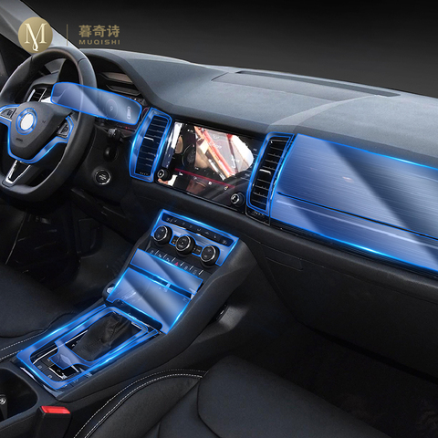 Para Skoda Kodiaq GT 2017-2022 Interior centro de la consola transparente película protectora TPU Anti-reparador para arañazos película Accesorios ► Foto 1/6