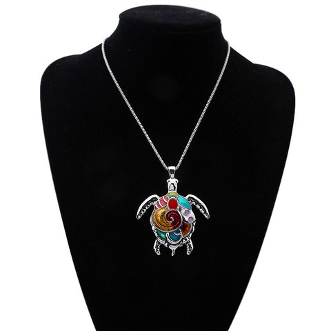 Conjunto creativo de colgante de dos piezas, collar, pendientes, arcoíris, caballo, cangrejo, Tortuga, estrella de mar, elefante, animal ► Foto 1/6