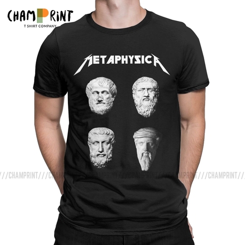 Camisetas creativas de Metal para hombres, camisa con diseño de Fun metacrilato, de Socrates, aristotellas, Pitagoras, estilo exitentista, de 6XL ► Foto 1/6