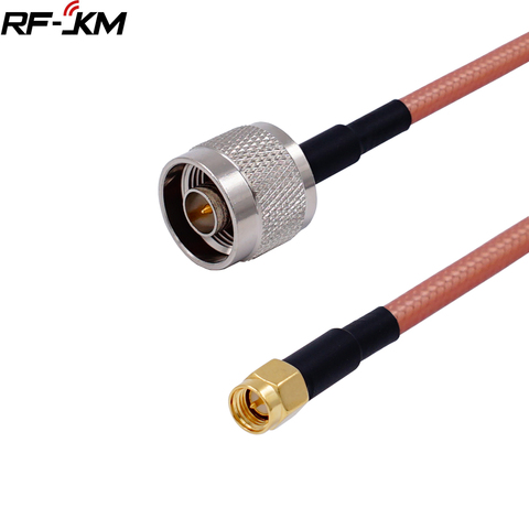 1 Uds. De enchufe macho RG142 N a conector macho SMA, Conector recto, puente Coaxial por radiofrecuencia, Cable flexible de 15cm-100cm ► Foto 1/4