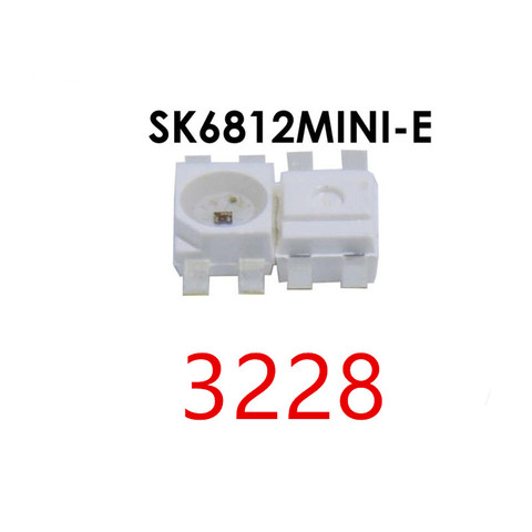 RGB SK6812 MINI-E, 100-2000 Uds. (similar a WS2812B) Chip LED de 3228 píxeles SMD, 0,2 W/Uds. Direccionable individualmente a todo Color DC5V ► Foto 1/1