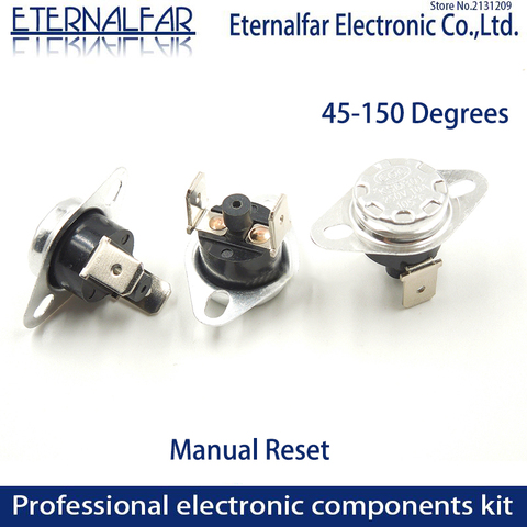 Termostato de reinicio Manual, interruptor de temperatura normalmente cerrado, Control de temperatura, KSD301 10A 45C 150C 140 145 150 C grados Celsius ► Foto 1/2