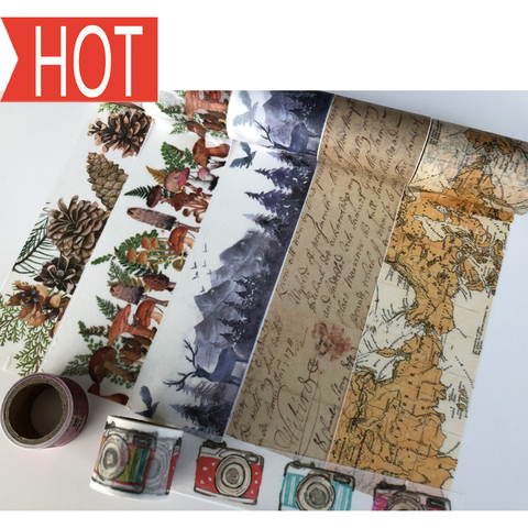 Jiataihe-Cinta washi con mapa de recortes, decoración kawaii, vintage, dorado, diy, 1 rollos/lote, envío gratis ► Foto 1/6