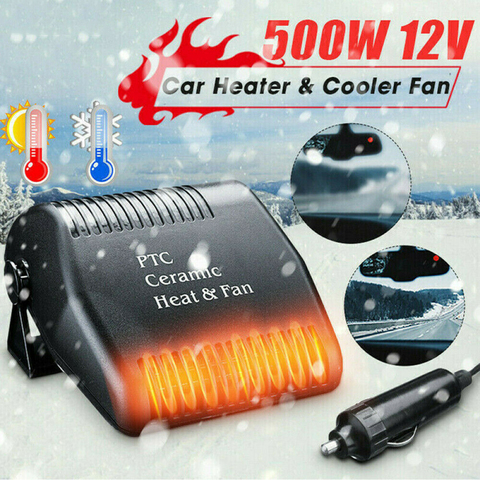 Ventilador calentador de coche de 500W y 12V, Descongelador, secador, salida de aire frío/caliente, ventilador de calefacción portátil automático ► Foto 1/6