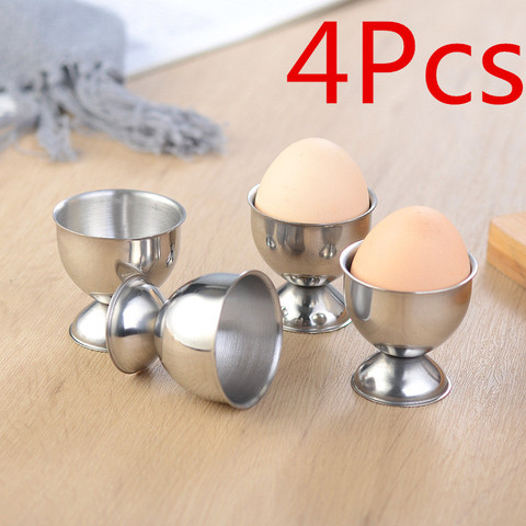 Soporte de acero inoxidable para tazas para huevos hervidos, soporte para huevos, soporte para huevos, herramienta de cocina para desayuno, 4 Uds. ► Foto 1/6