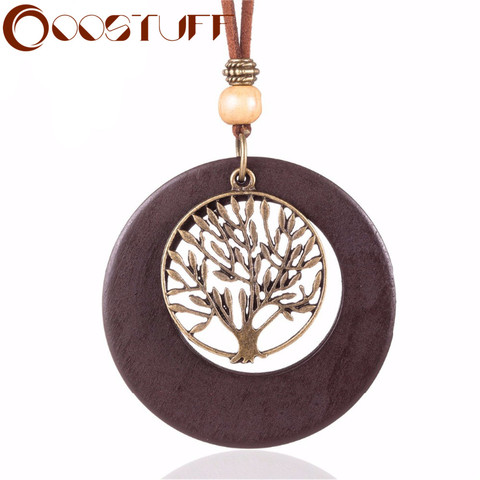 2017 New Choker Necklaces Women statement necklaces & pendants Life Tree Wooden pendant Long Woman necklace collares mujer colar ► Foto 1/6