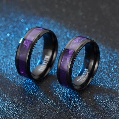KNOCK-anillos de acero inoxidable para hombre y mujer, joyería de dedo delicada, Color púrpura, 316L, pedido privado, alta calidad ► Foto 1/6