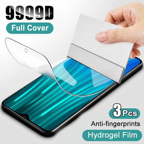 3 uds hidrogel de película para Xiaomi Redmi Nota 9 8 7 6 5 K20 Pro 9A 9C 8A 7A Protector de pantalla para Mi 10T Nota 10 Pro Poco X3 NFC película ► Foto 1/6