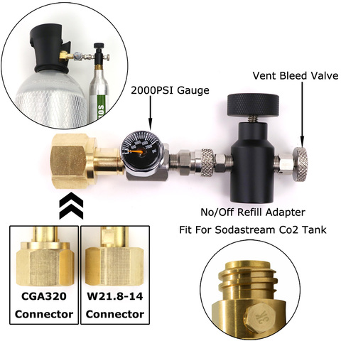 Adaptador de recarga de tanque de Co2 SodaStream, adaptador de estación de llenado W21.8-14 o CGA320 ► Foto 1/6