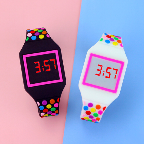 Reloj electrónico deportivo para niños y niñas, pulsera Digital LED de Color gelatina, novedad ► Foto 1/6