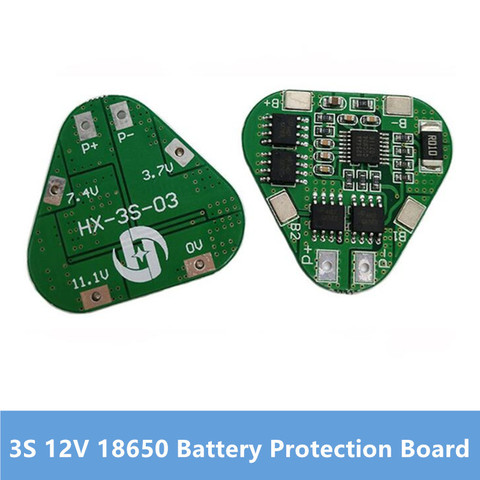 3S 12V 12V 18650 Placa de protección de batería de litio 11,1 V 12,6 V sobrecarga sobre-Descarga proteger 8A 3 Cell Li-Ion BMS PCM PCB ► Foto 1/4