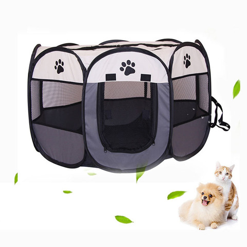 Corralito portátil plegable para perros, cerca octagonal resistente al agua, jaula para tienda de campaña para perros pequeños y grandes ► Foto 1/6