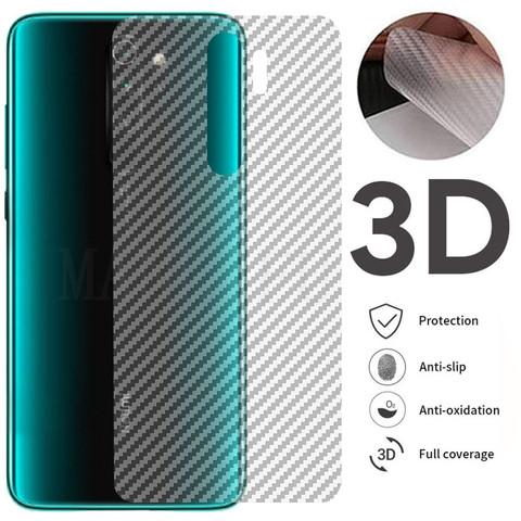 Protector de pantalla de fibra de carbono para Xiaomi, Protector de pantalla de fibra de carbono transparente 3D para Xiaomi Mi Redmi Note 9S 8T, 5 unidades por lote ► Foto 1/6