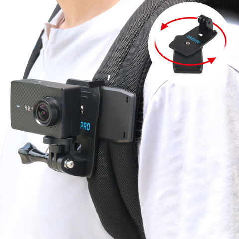 Clip de cámara de acción para GoPro Hero 9, 8, 7, 6, 5, 4, montaje giratorio de 360 grados, montura para mochila para Session 3 + 3, SJCAM, SJ4000, Garmin ► Foto 1/6