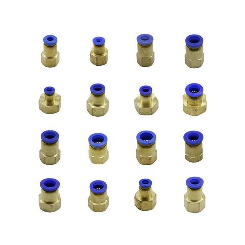 Conector de tubo de manguera de aire, Conector recto neumático PCF, 10mm, 12mm, 8mm, 6mm, 4mm, 1/8 