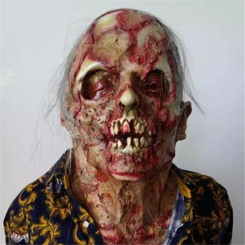 Horror de Halloween máscara Zombie máscaras fiesta Cosplay repugnante sangrienta se pudra cara miedo máscara mascarada máscara Terror enmascarado de látex ► Foto 1/6