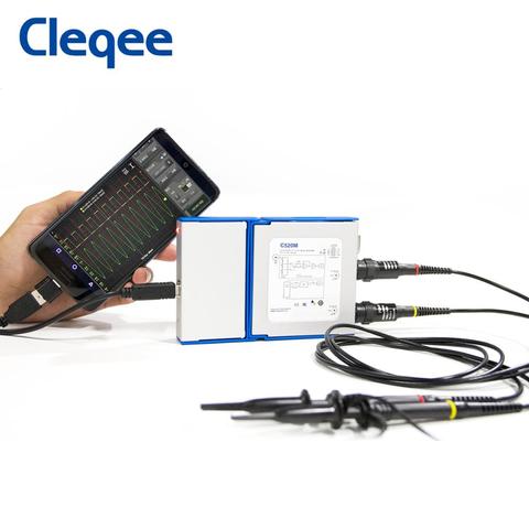 Osciloscopio de mano Digital Virtual Cleqee C520 serie Android y ordenador conecta 2 canales de ancho de banda 20 Mhz/50 Mhz datos de muestreo 50 M/1G ► Foto 1/6