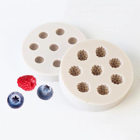 3D Blueberry Raspberry molde de silicona para pastel Fondant herramientas de decoración de pasteles, molde de jabón herramienta de pastelería de Chocolate herramientas de cocina gran oferta ► Foto 1/6