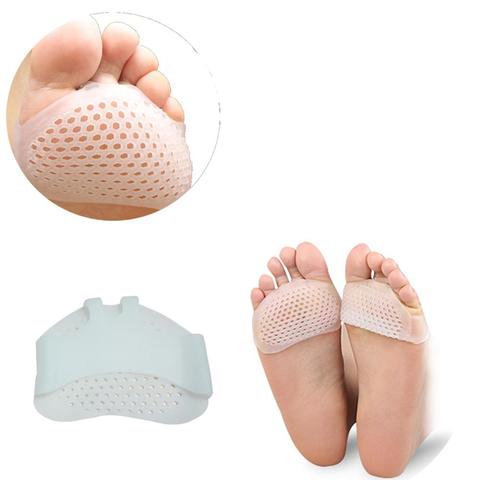 Almohadillas suaves de silicona para zapatos de tacón alto, antideslizantes, protegen el dolor, cuidado de los pies, plantillas invisibles de Gel de media yarda, 1 par ► Foto 1/3