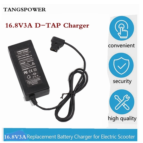 Cargador de batería de 16,8 V 3A d-tap para videocámara, cargador de batería para videocámara, bloqueo de V, paquete de batería, adaptador de corriente, enchufe dtap ► Foto 1/4