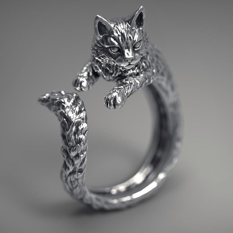 MENGYI-anillo con Gato encantador para mujer, joyería Retro de animales exquisitos, anillo gótico Punk para fiesta, sortija de diario para chica, hiphop Rock ► Foto 1/3