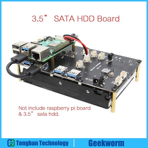 Placa de expansión para almacenamiento de Raspberry Pi X832 SATA HDD de 3,5 pulgadas para Raspberry Pi 4 Modelo B / 3B +/ 3B / 2B ► Foto 1/6