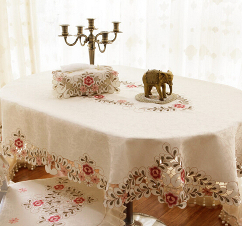 Mantel de mesa bordado a mano, mantel de boda ovalado, tamaño grande, alta calidad, chinos bordados ► Foto 1/5