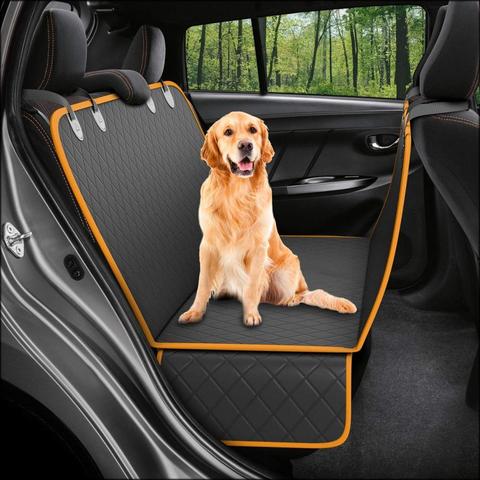 Lanke Protector de la cubierta del coche del asiento trasero del perro hamaca antideslizante a prueba de arañazos impermeable para mascotas, contra la suciedad y el pelo de mascota fundas de asiento ► Foto 1/6