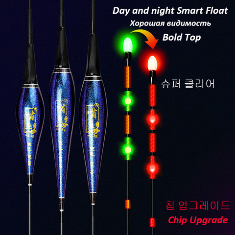 JiuYu Nano-flotador de pesca Led inteligente altamente sensible, boya para recordar mordedura de pescado, Sensor de gravedad, flotador de pesca nocturno eléctrico brillante ► Foto 1/6