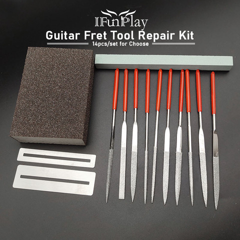 Kit de herramientas de reparación de guitarra, ukelele, Fret, piedra de molienda, esponja, trastes, tuerca, juego de pulido para Luthier ► Foto 1/6